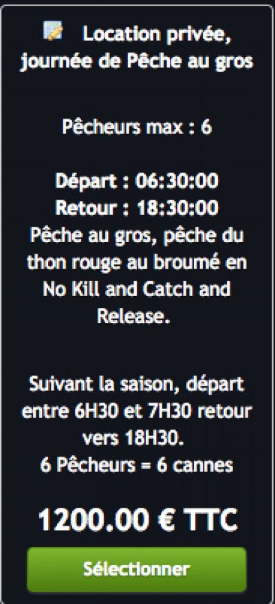 Remise de 15% sur la pêche au gros pour les Fêtes